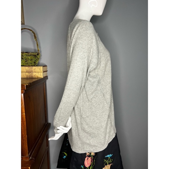 Wildfox : grey Haley brushed long sleeve V neck thermal - Picture 4 of 13